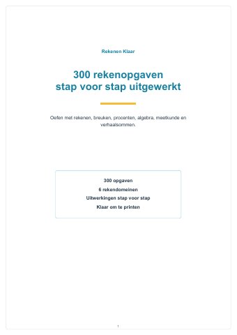 Omslag van 300 rekenopgaven stap voor stap uitgewerkt